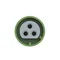 Straight panel socket 32A 2P+E 24/42V 100-200Hz 4h IP44/54 (55X55 flange, 45X45 hole spacing), nickel-plated contacts