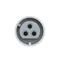 Straight panel socket 32A 2P+E 24/42V DC 10h IP66/67 (54X60 flange, 44X44 hole spacing), nickel-plated contacts