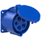 Straight panel socket 32A 3P+Z+N 230V 50/60Hz 9h IP44, flange 70X70, bolt spacing 56X56