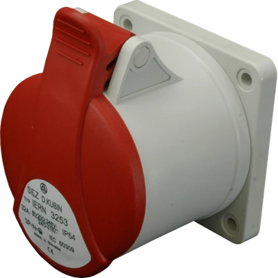 Straight panel socket 32A 5p IP44