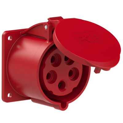 Straight panel socket 400V 32A 5P IP44/54