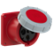 Straight panel socket IP67 125A 400V 3P+E 120x120mm