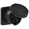 Straight panel socket POWER TWIST 125A 3P+Z+N 400V 50/60Hz 6h IP66/67, flange 120X120, bolt spacing 100X100, MIDNIGHT series