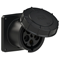 Straight panel socket POWER TWIST 125A 3P+Z+N 400V 50/60Hz 6h IP66/67, flange 120X120, bolt spacing 100X100, MIDNIGHT series
