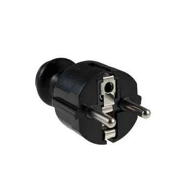 Straight plug with earthing unischuko black