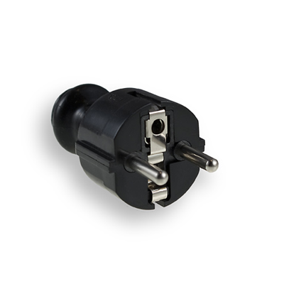 Straight plug with earthing unischuko black