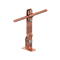 Straight rabbet holder, height 14.5 cm, copper screw