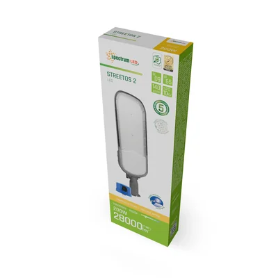STREETOS 2 STREET LIGHT 200W NW 230V 145/75st IP65 IK09 755x253x130mm GRAY DUSK SENSOR 5 YEARS GW.