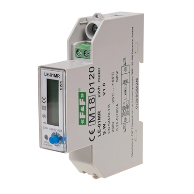 Stromzähler – einphasig, RS-485, LCD, 100 A, Registrierung der Netzwerkparameter U, I, F, P, Q, AE+, RE+