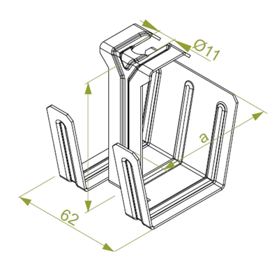 Stropní věšák šířka 120mm výška 51mm