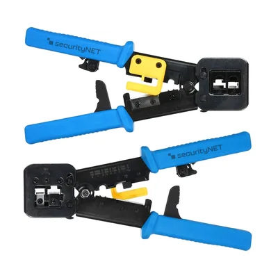 Strumento di crimpatura per connettori passanti RJ45 + RJ12 EZ