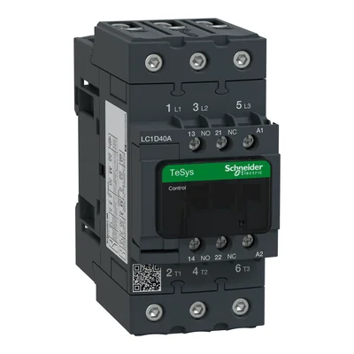 Stycznik mocy I=40A [AC-3] cewka 230VAC 50Hz styk pom 1NO 1NC zaciski EVERLINK