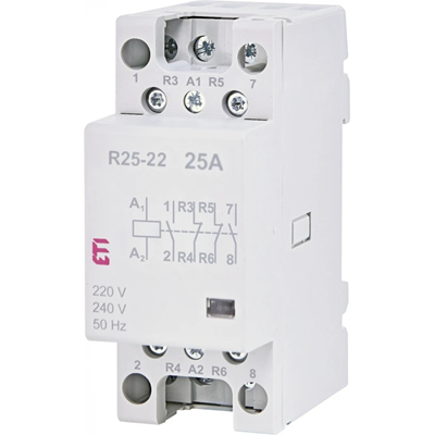 Stycznik modułowy 25A 2 styki zwierne i 2 rozwierne  (2 mod. 4 bieg.) R 25-22 230