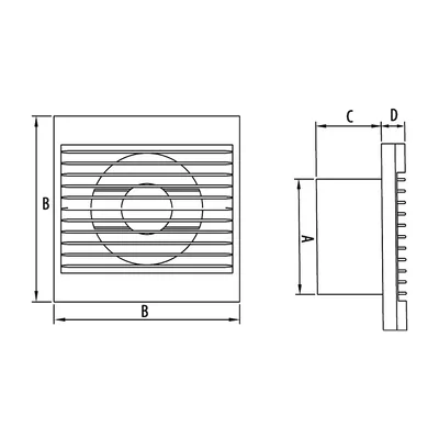 STYL 100 S-P (wall fan with grommet)