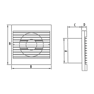 STYL 100 WP-P (nástěnný ventilátor s průchodkou)