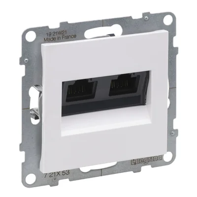 SUNO - 2XRJ45/Cat. 6 UTP Socket, White