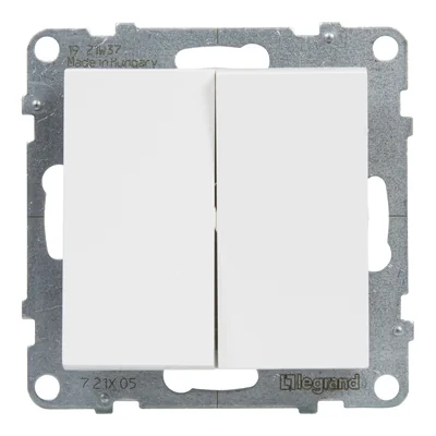 SUNO – Doppeltreppenschalter – 10 AX – 250 V~ – automatische Klemmen, Weiß