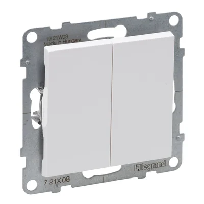 SUNO - Double staircase switch - 10 AX - 250 V~ - automatic terminals, White