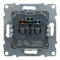 SUNO - Flat socket 2P+Z - 16 A - with USB Type-C - 1.5 A - automatic terminals - with shutter, Black