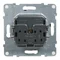 SUNO - Presa 2P+Z IP44 - 16 A - 250 V~ - morsetti automatici - con otturatore, nero