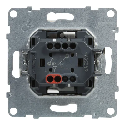 SUNO - Pulsador monopulsador con símbolo de timbre - 6 A - 250 V~ - Terminales automáticos, Blanco
