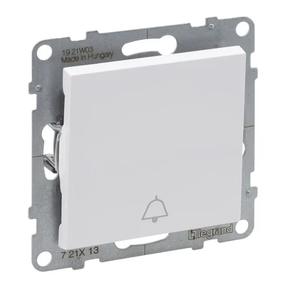 SUNO - Pulsante singolo con simbolo a campana - 6 A - 250 V~ - morsetti automatici, bianco