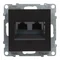 SUNO - Розетка 2XRJ45/Cat 6 UTP, чорна