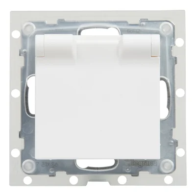 SUNO - Socket 2P+Z IP44 - 16 A - 250 V~ - automatic terminals - with shutter, White