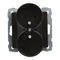SUNO - Socket 2X2P+Z - 16 A - 250 V~ - screw terminals - can be mounted in multi-rotation frames, Black