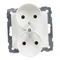 SUNO - Socket 2X2P+Z - 16 A - 250 V~ - screw terminals - can be mounted in multi-rotation frames, White