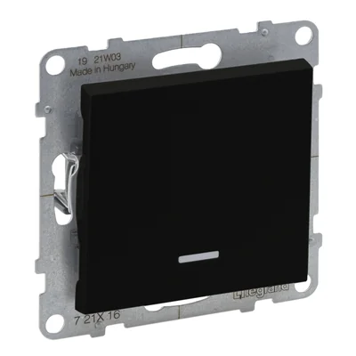 SUNO - Staircase switch with illumination - 10 AX - 250 V~ - automatic terminals, Black