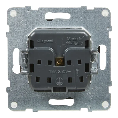 SUNO - Steckdose 2P+Z IP44 - 16 A - 250 V~ - automatische Klemmen - mit Verschlussklappe, Schwarz