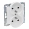 SUNO – Steckdose 2x2P+Z – 16 A – 250 V~ – Schraubklemmen – für Mehrfachrotationsrahmen geeignet, Weiß