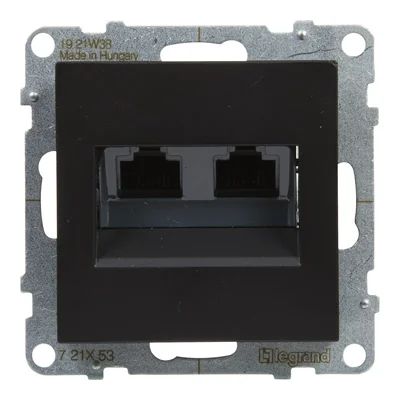 SUNO - Zásuvka 2XRJ45/Cat 6 UTP, Černá