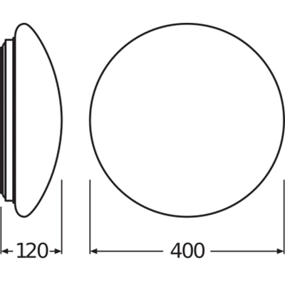 SUPERFICIE CIRCULAR 400 SENSOR Plafón LED 24W 1920lm 4000K IP44 con sensor de movimiento