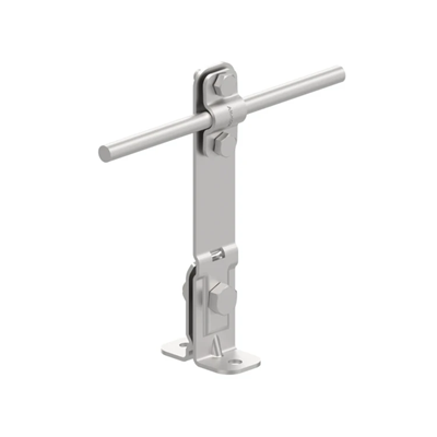 Support à feuillure droite, hauteur 14,5 cm, vis inox