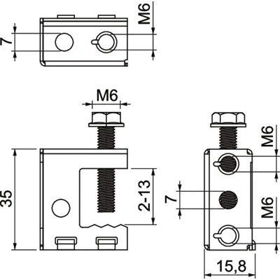 Support clamp 2-13MM, TK 213