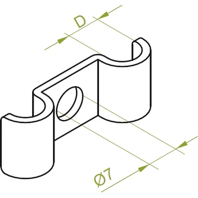 Support de câble UEF5 E, épaisseur de la feuille : 1,20 mm