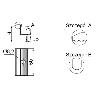 Support de panneau latéral BUF35L, épaisseur de la feuille : 3 mm