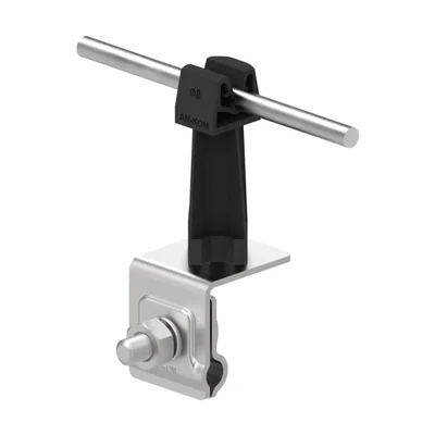 Supporto in acciaio per battuta, chiusura universale, altezza 7 cm, nero