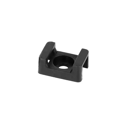 Supporto per fascetta stringicavo, a sella, avvitabile, 22x16 mm, foro di montaggio 6,8 mm, nero, 100 pezzi