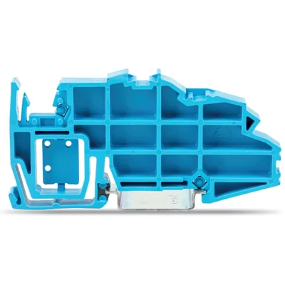 Supporto per sbarra collettiva con funzione di bloccaggio terminale per montaggio a scatto su TS 35, blu 2009-305