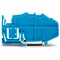 Supporto per sbarra collettiva con funzione di bloccaggio terminale per montaggio a scatto su TS 35, blu 777-305