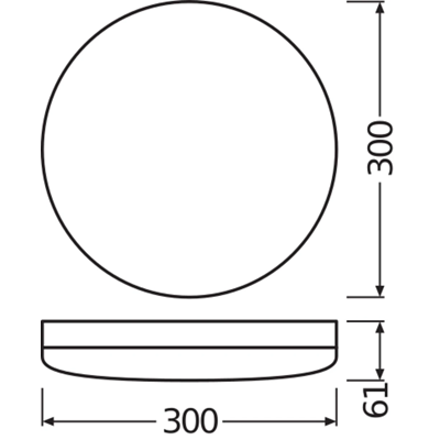 SURFACE COMPACT Aplique LED de pared y techo 230V 24W 1800lm IP65 n/t WW 300mm IK10 blanco