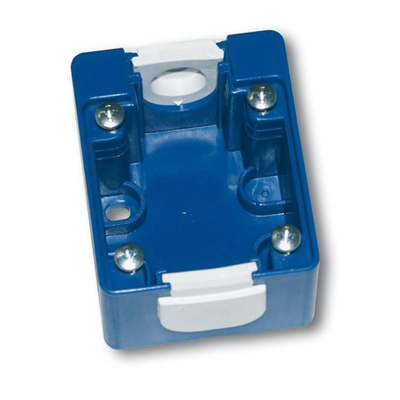 Surface-mounted box for sockets 1040-0 and 1050-0 blue