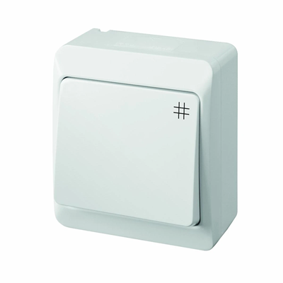 Surface-mounted, cross-white, IP44 HERMES connector