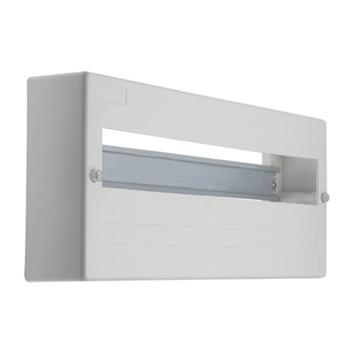 Surface-mounted distribution board with DIN rails DB118W 1X18P/SM