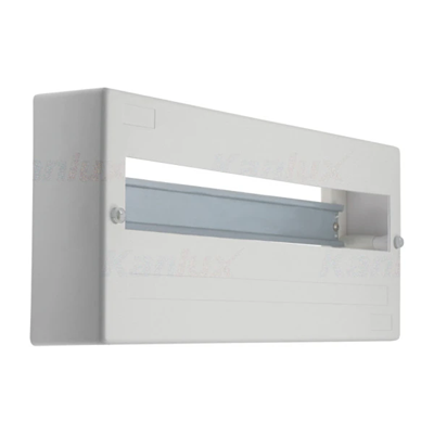 Surface-mounted distribution board with DIN rails DB118W 1X18P/SM