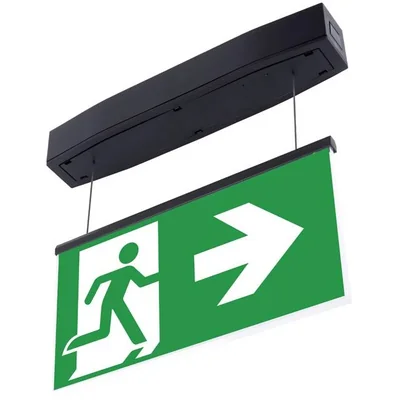 Surface-mounted emergency luminaire SUPREMA D-std M 3H AT IP54 NT-S [BLK] + (E2, E3) / 93961 230V