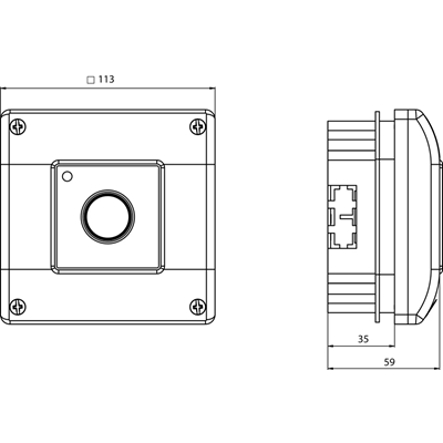 Surface-mounted fire button 1 NO contact 1 NC contact red